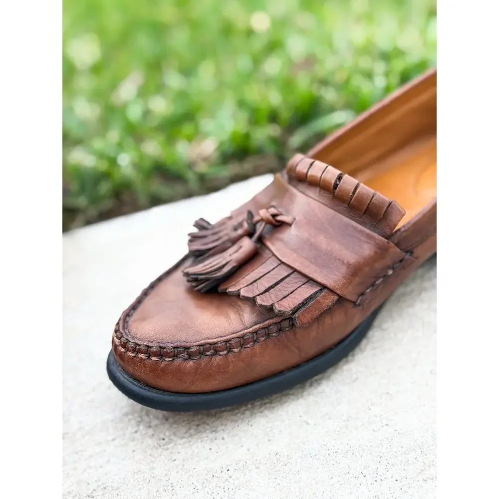 G.H. Bass & Co Brown Leather Tassel Loafers Men’s Size 9N Narrow